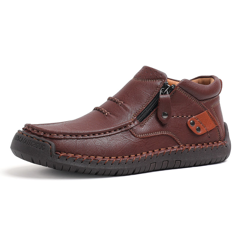 Heren Handgemaakte Premium Leren Slip-On Driving Boots – Stijl & Comfort
