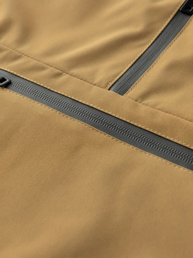 Casual Heren Windjack met Capuchon – Ademend Half-Zip Waterdichte Jas