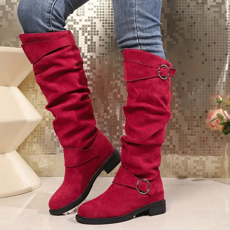 Vrouwen Effen Kleur Trendy Laarzen – Stijlvolle & Comfortabele Dameslaarzen