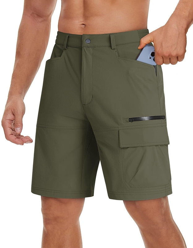 Lichtgewicht Stretch Werkshorts voor Heren – Sneldrogende Outdoor Cargo Korte Broek met Meerdere Zakken