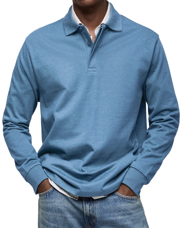 Lange Mouwen Poloshirt Heren – Ademend, Comfortabel & Casual Stijl