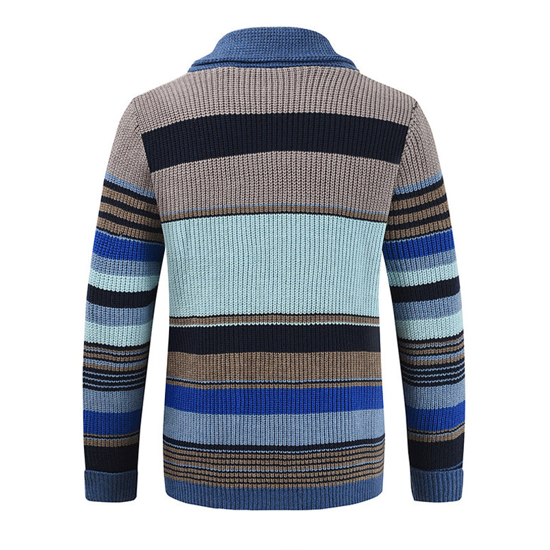 Heren Colorblock Lapel Sweater Jacket – Stijlvol, Comfortabel & Veelzijdig
