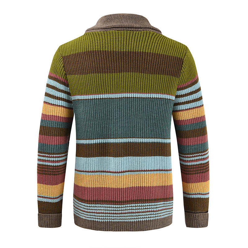 Heren Colorblock Lapel Sweater Jacket – Stijlvol, Comfortabel & Veelzijdig