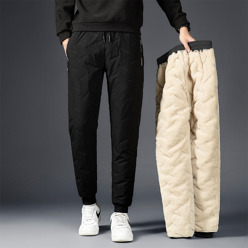 Heren Winter Broek met Fleece Voering – Warme Waterdichte Broek met Elastische Taille