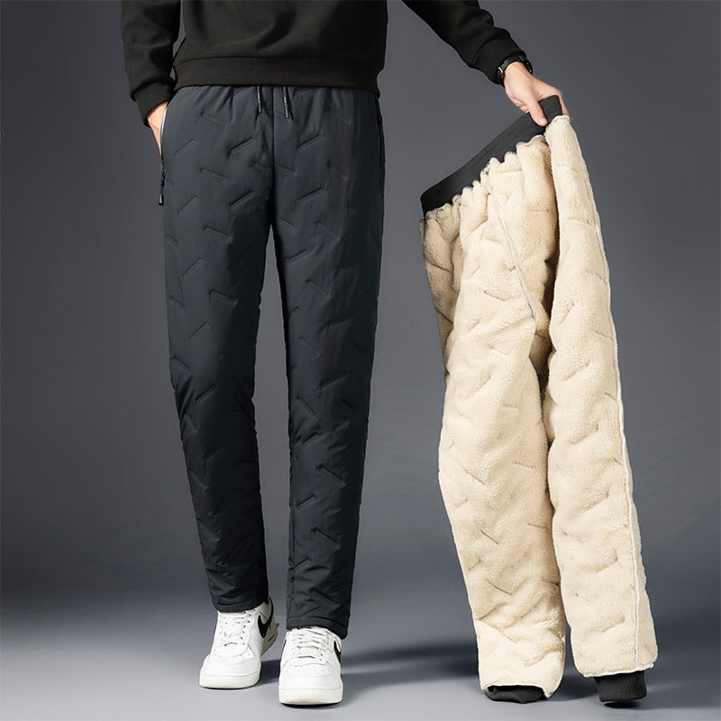 Heren Winter Broek met Fleece Voering – Warme Waterdichte Broek met Elastische Taille