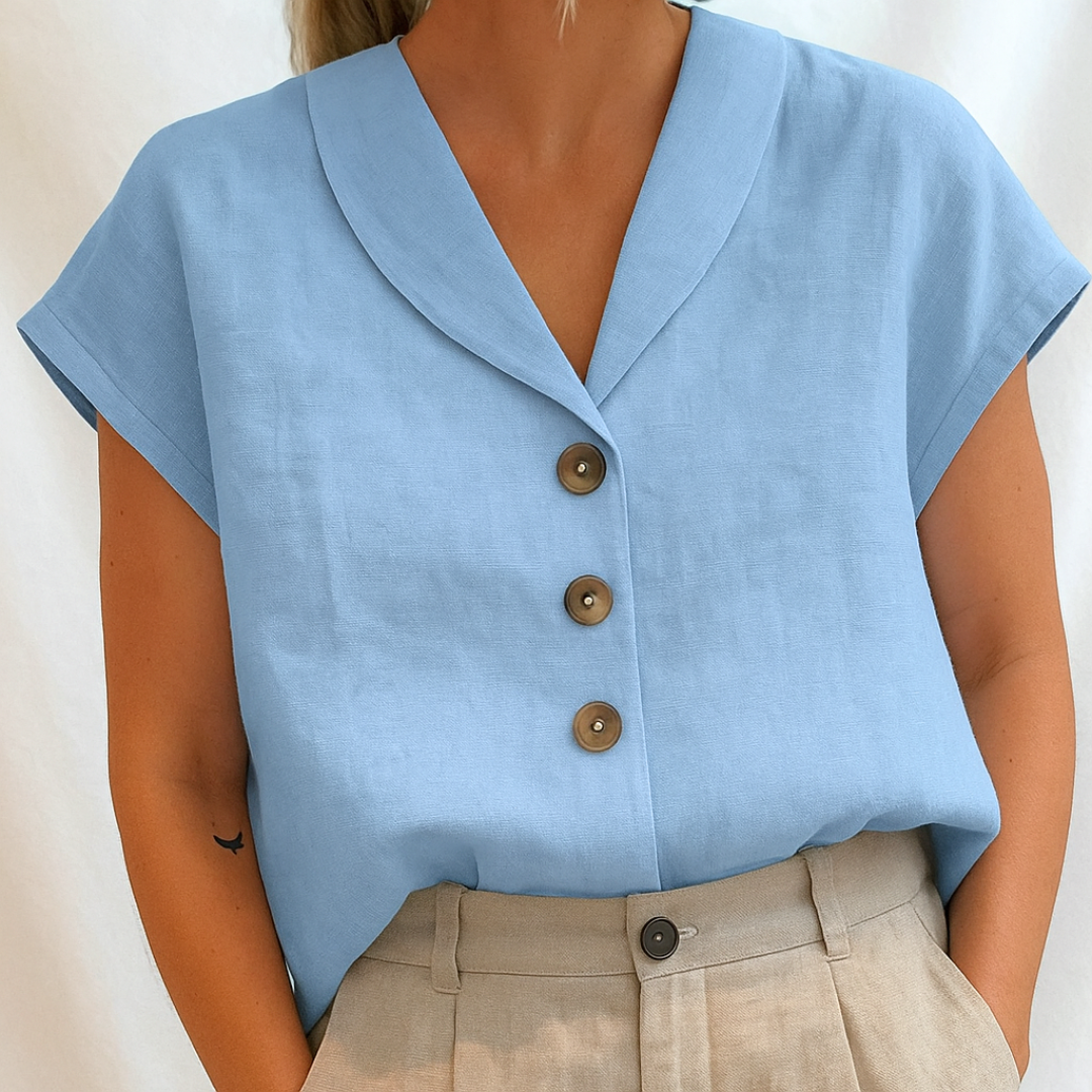 Elegante Effen Blouse – Tijdloos, Comfortabel & Veelzijdig