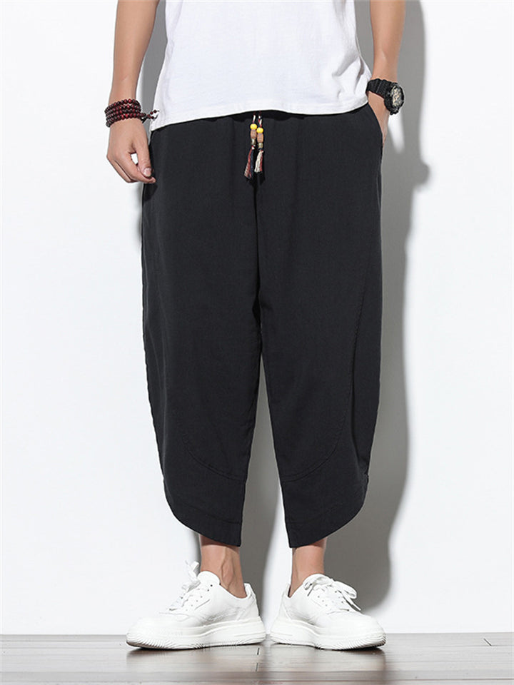 Stijlvolle heren cropped broek van katoen en linnen – Effen & gestreept, casual en comfortabel
