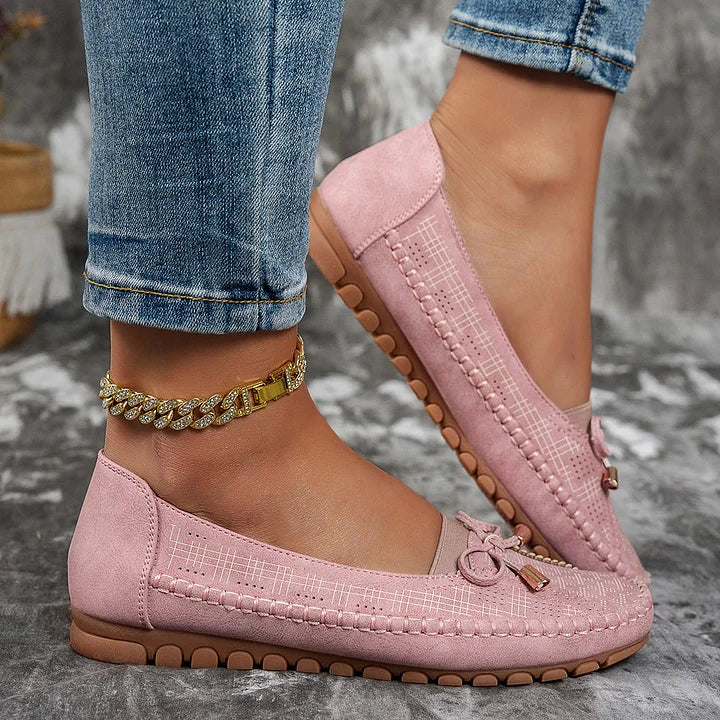 Elegante Dames Slip-On Schoenen – Comfort & Stijl met Strikdetail