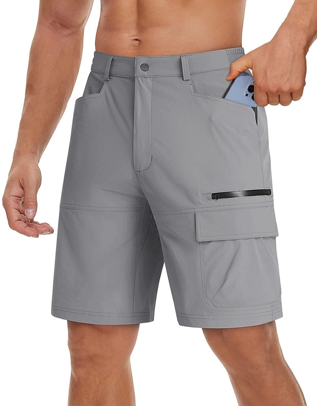 Lichtgewicht Stretch Werkshorts voor Heren – Sneldrogende Outdoor Cargo Korte Broek met Meerdere Zakken