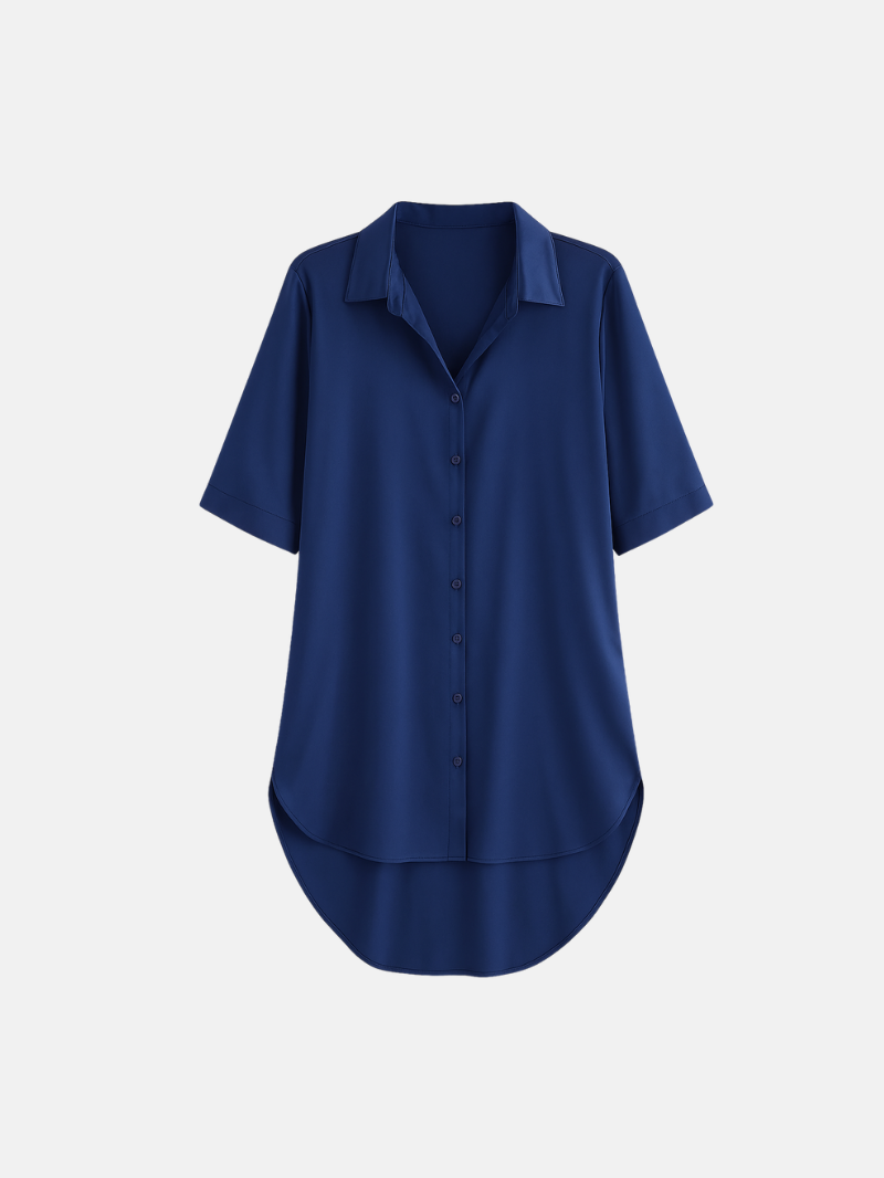 Lichtgewicht Katoenen Nachtshirt voor Dames – Zomers Nachthemd met Halve Mouwen en Losse Pasvorm