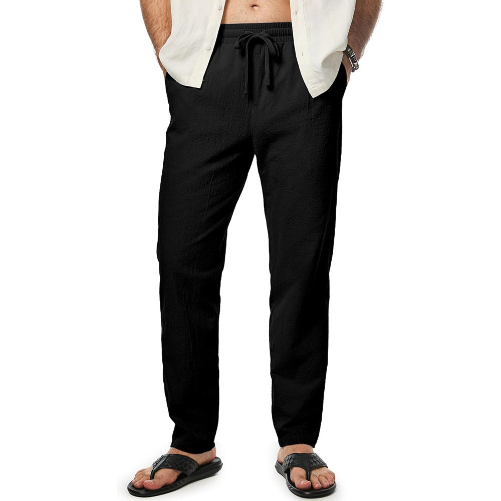 Ademende Casual Katoenen Broek – Tijdloze Trekkoordbroek voor Dagelijks Comfort