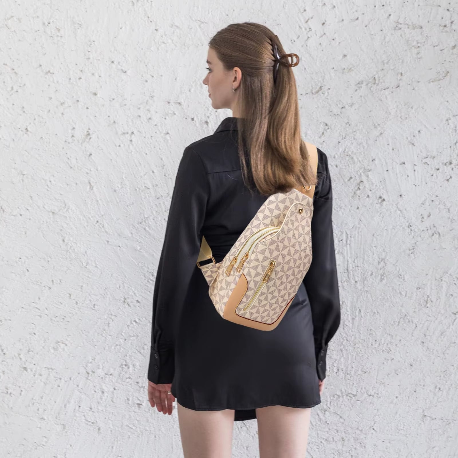 Concept Crossbody Sling Bag – Luxe Unisex Schoudertas met Vegan Leren Afwerking