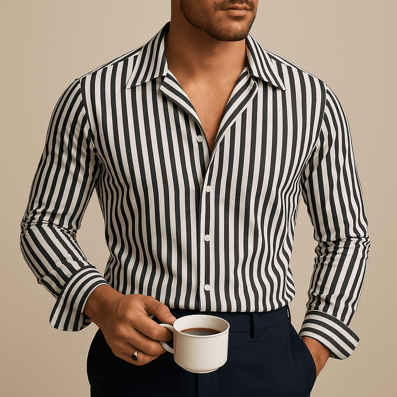 Klassiek Gestreept Heren Overhemd – Lichtgewicht, Ademend & Slim Fit Pasvorm