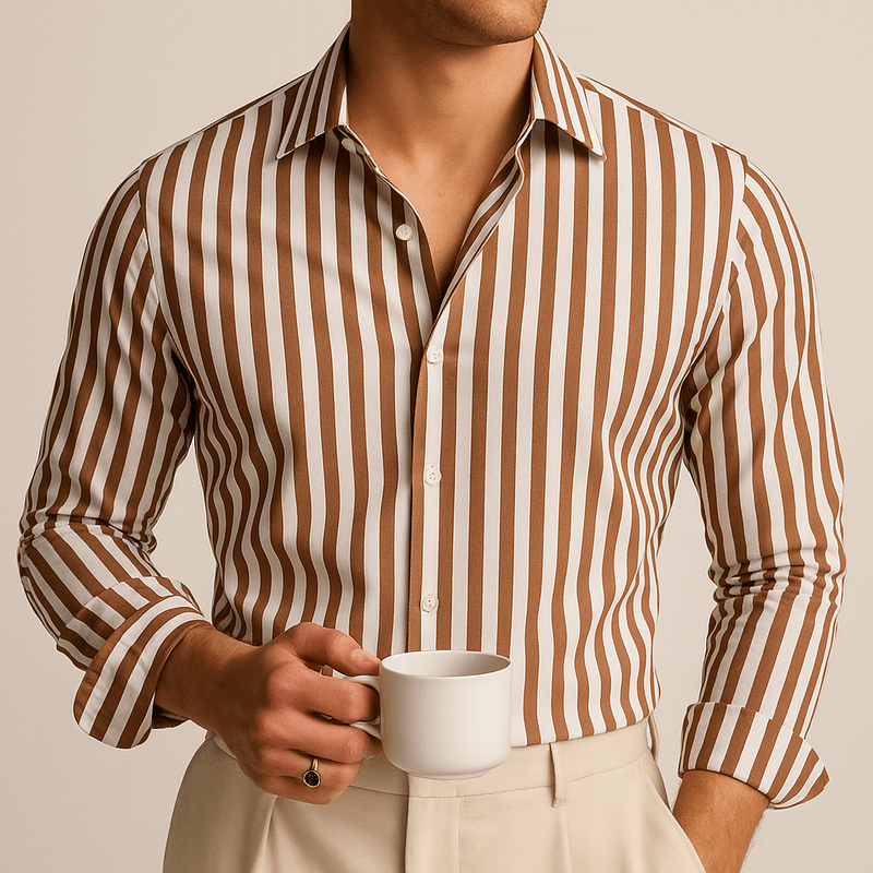 Klassiek Gestreept Heren Overhemd – Lichtgewicht, Ademend & Slim Fit Pasvorm
