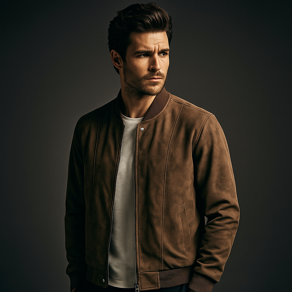 Bomberjack Heren – Vegan Suede, Tijdloos Design & Comfortabele Pasvorm