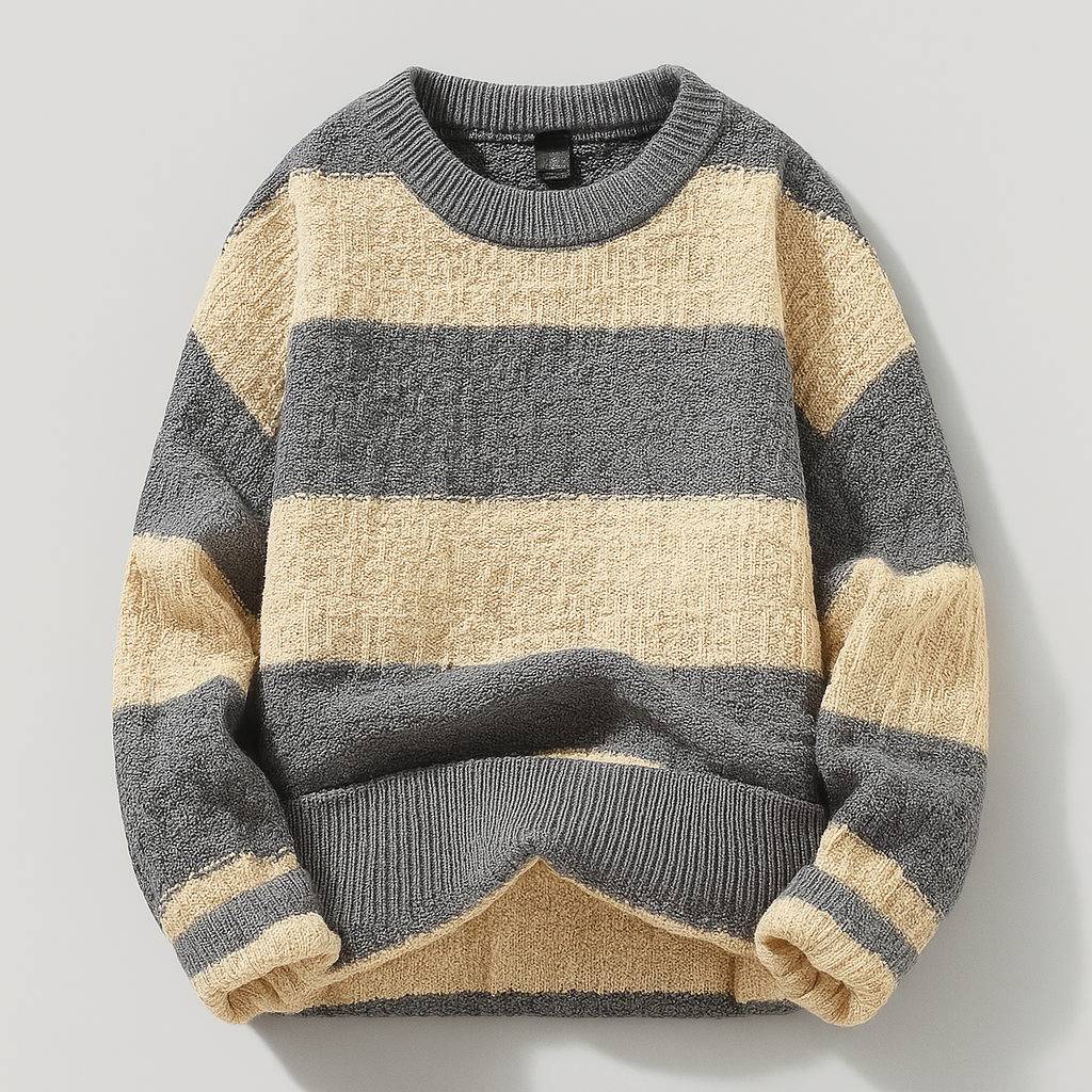 Gestreepte Trui voor Heren – Warme Lichtgewicht Gebreide Pullover