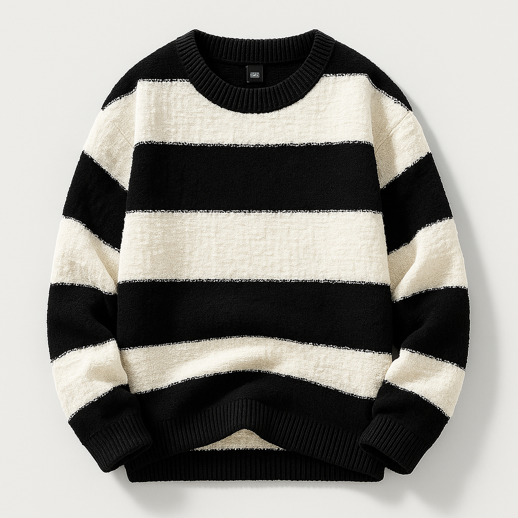 Gestreepte Trui voor Heren – Warme Lichtgewicht Gebreide Pullover