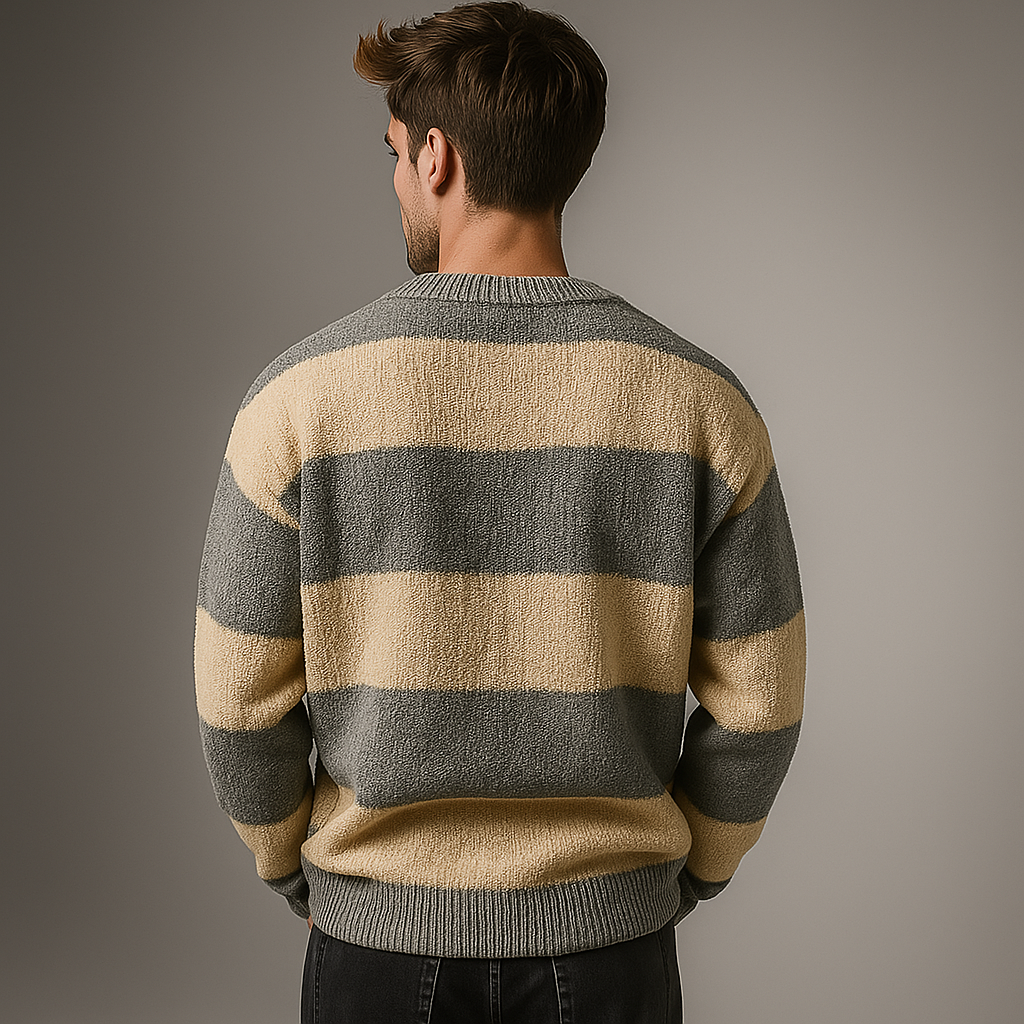 Gestreepte Trui voor Heren – Warme Lichtgewicht Gebreide Pullover
