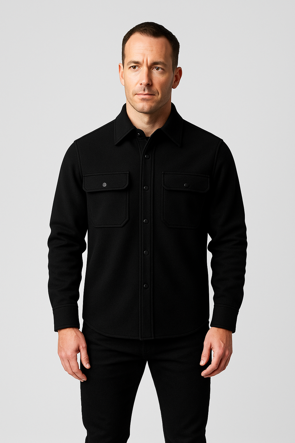 Zwart Overshirt – Stijlvol en Veelzijdig Shirtjack voor Dames en Heren
