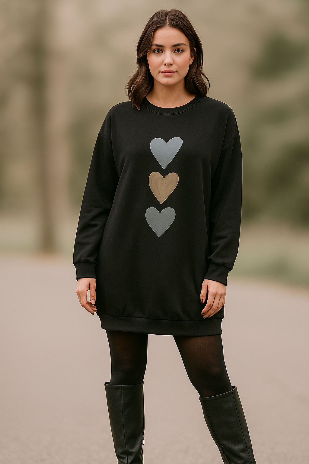 Hartprint Pullover – Zachte Trui met Speels Design en Comfortabele Pasvorm