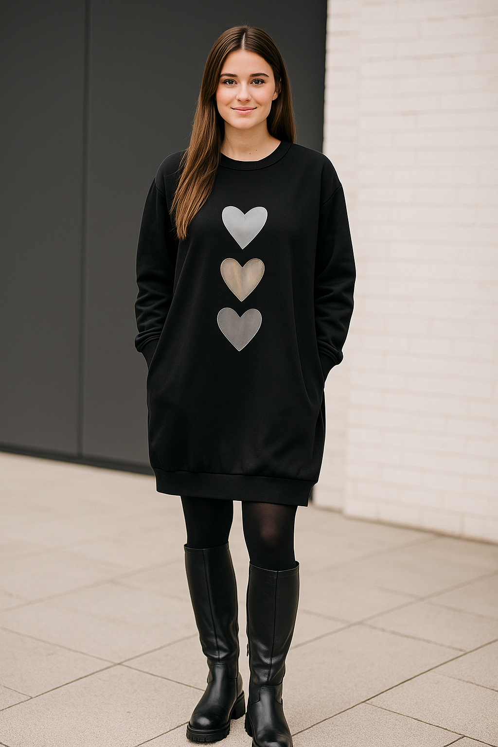 Hartprint Pullover – Zachte Trui met Speels Design en Comfortabele Pasvorm