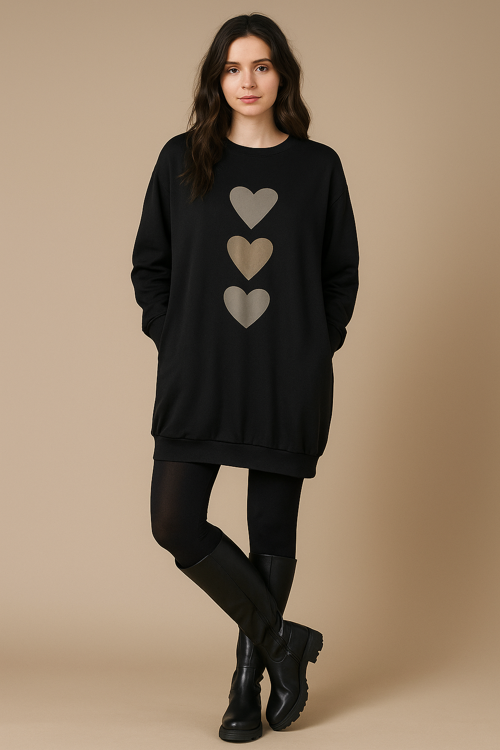 Hartprint Pullover – Zachte Trui met Speels Design en Comfortabele Pasvorm