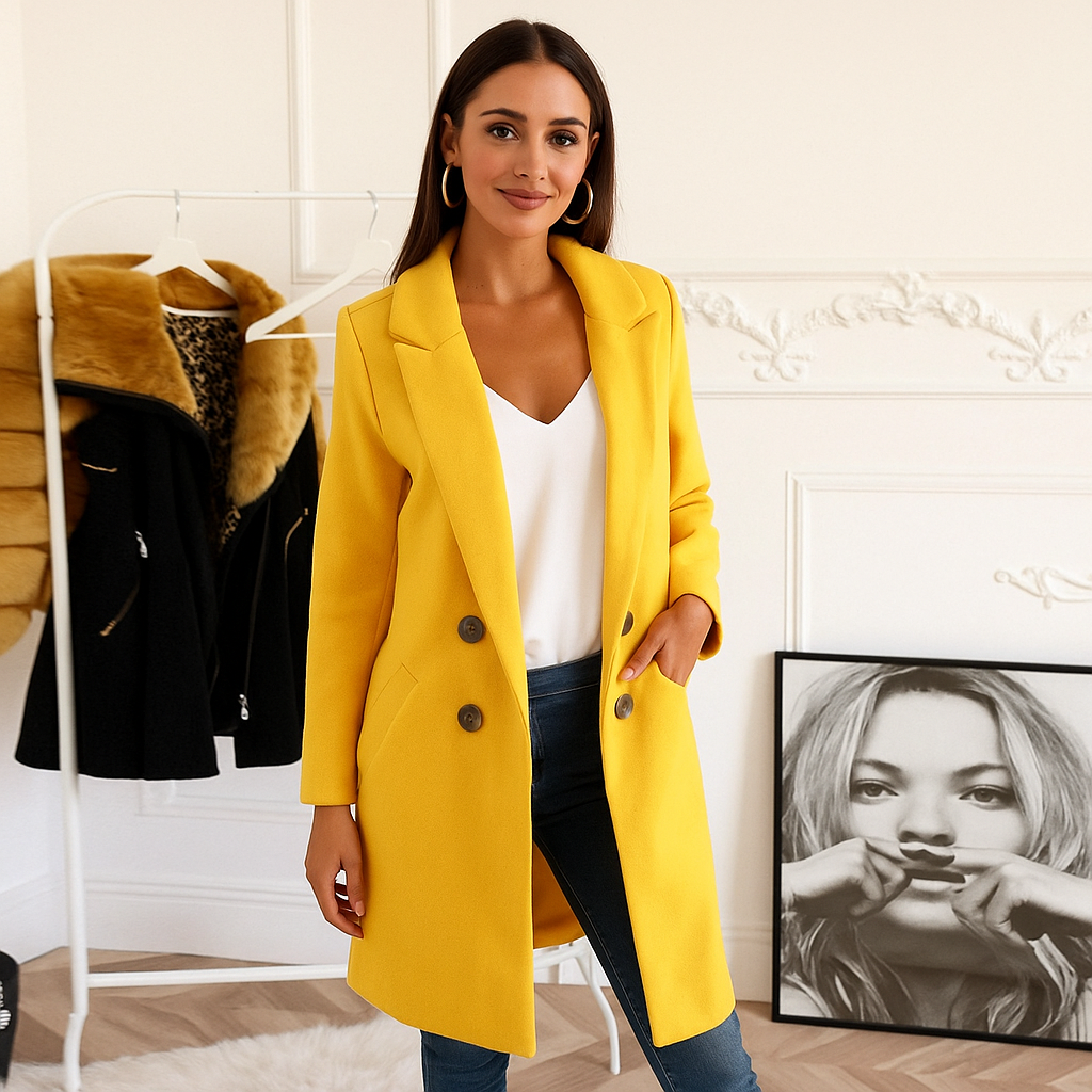 Elegante Damesmantel – Tijdloze Stijl & Warmte voor de Koude Dagen