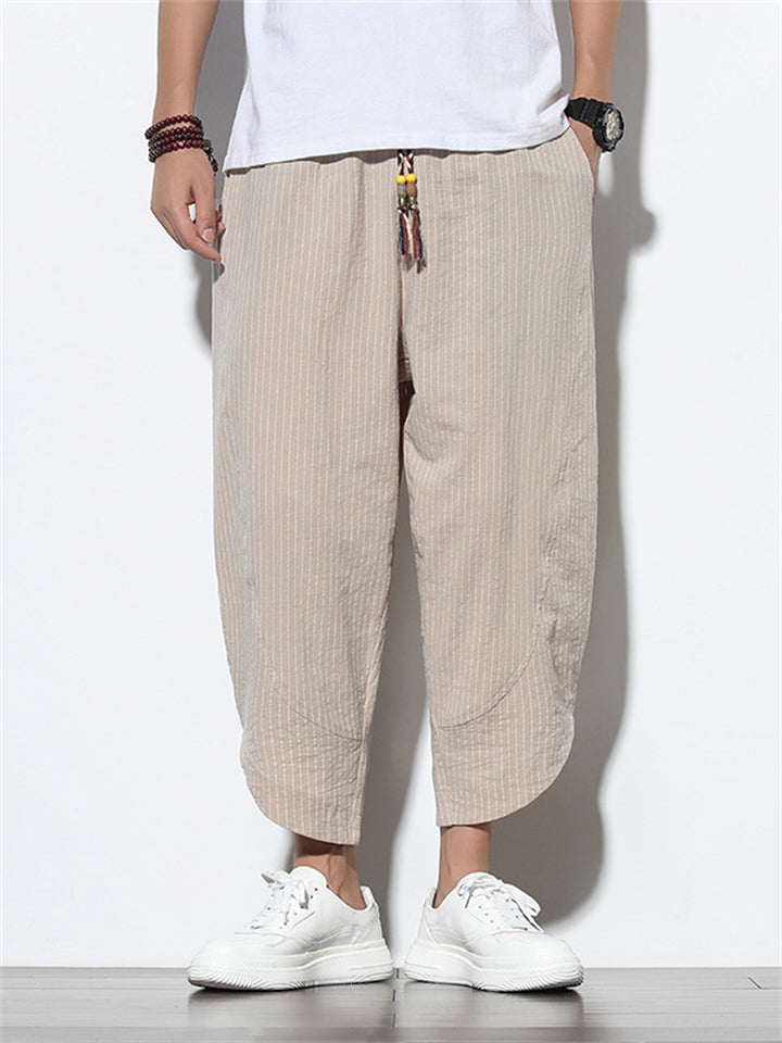 Stijlvolle heren cropped broek van katoen en linnen – Effen & gestreept, casual en comfortabel