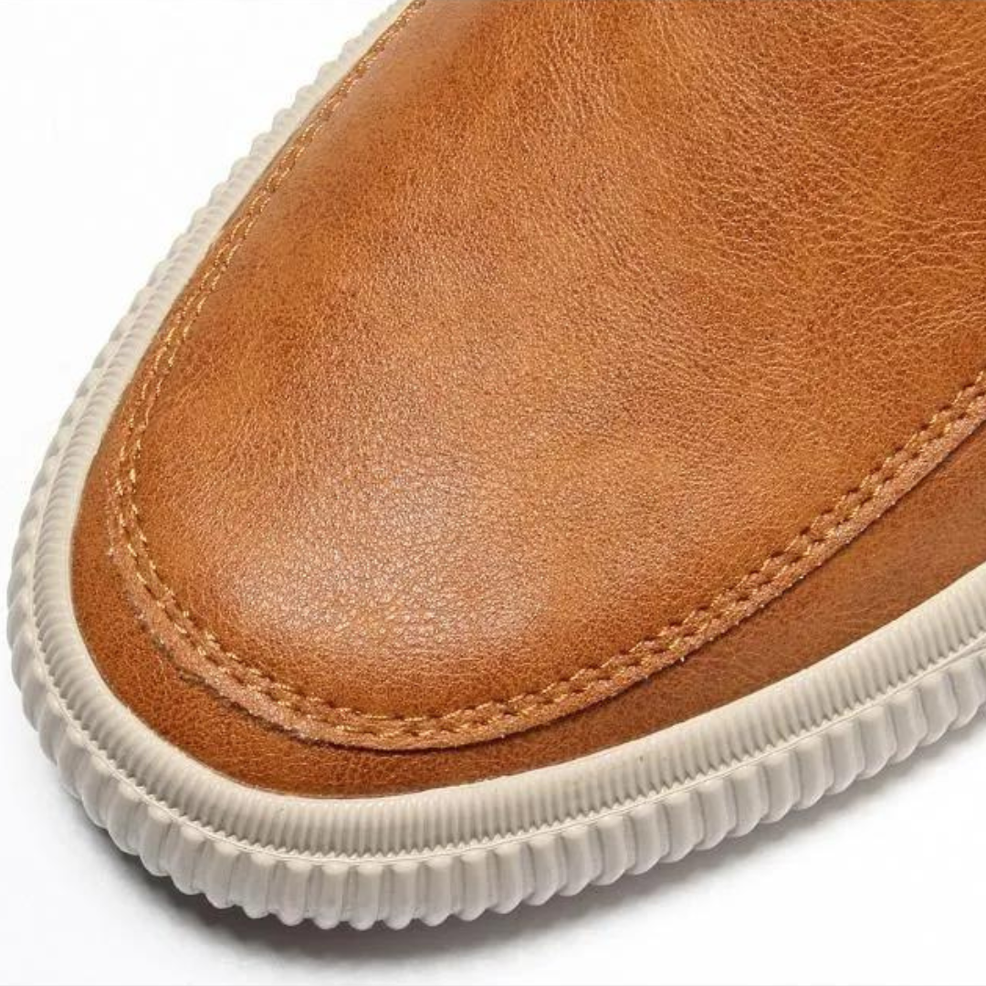 Heren Slip-On Schoenen van Vegan Leer met Comfortabele Binnenzool & Stevige Rubberen Zool