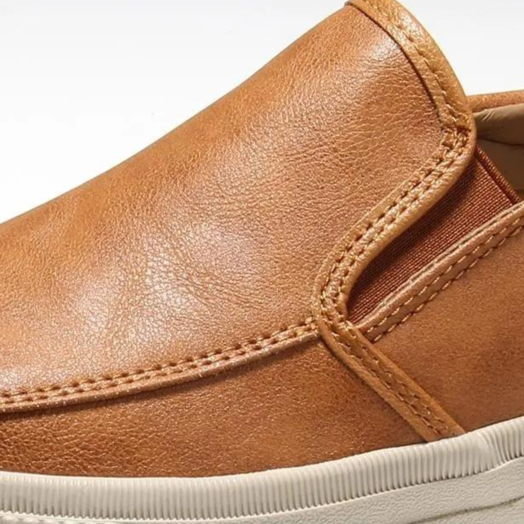 Heren Slip-On Schoenen van Vegan Leer met Comfortabele Binnenzool & Stevige Rubberen Zool