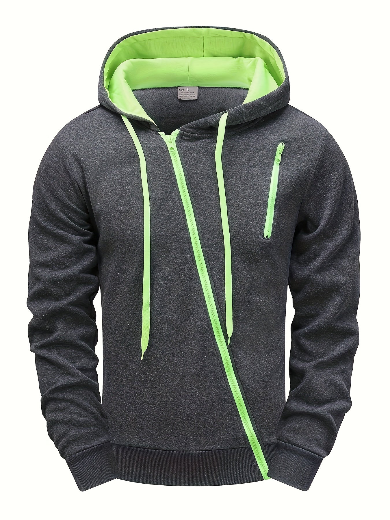 Trendy Heren Asymmetrische Rits Hoodie – Comfortabele Casual Pullover Jas