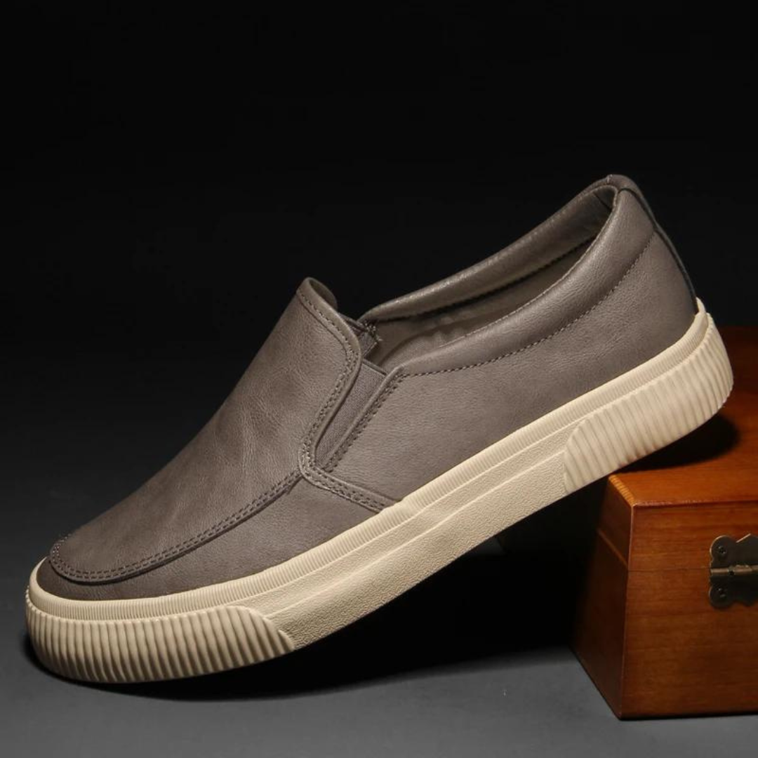 Heren Slip-On Schoenen van Vegan Leer met Comfortabele Binnenzool & Stevige Rubberen Zool
