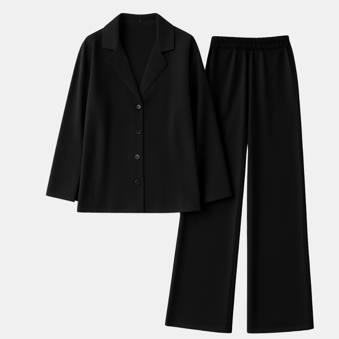 2-Pack Dames Satijnen Pyjamaset met Lange Mouwen – Zachte & Ademende Loungewear voor Alle Seizoenen