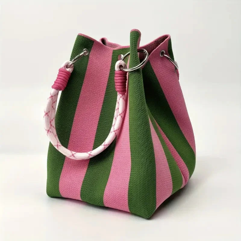 Mini Bucket Bag – Stijlvolle Canvas Schoudertas met Touw Handgrepen