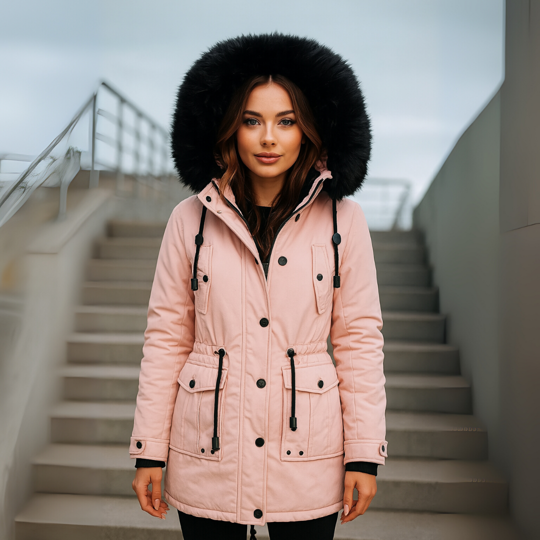 Lange Gewatteerde Winterjas voor Dames – Extra Warm, Winddicht en Waterafstotend