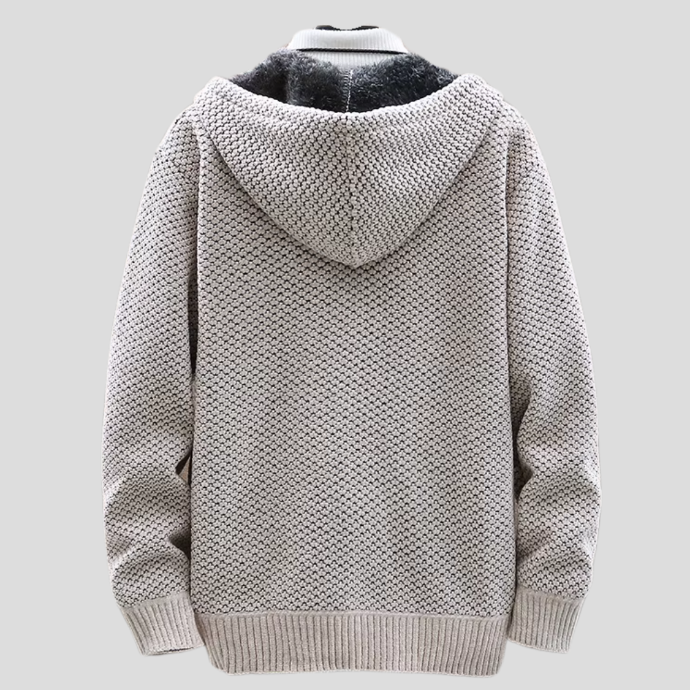 Knit Hoodie – Warme Gebreide Hoodie met Fleecevoering & Ritsluiting