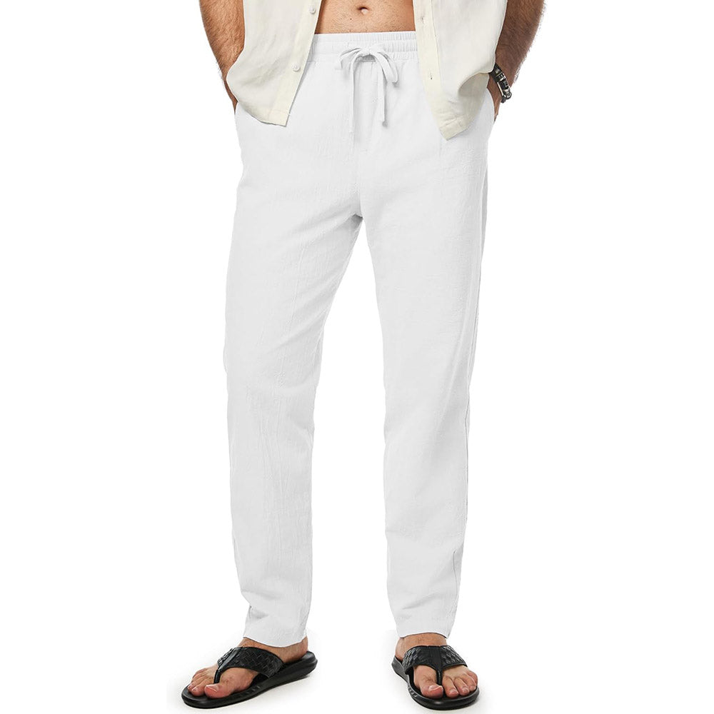 Ademende Casual Katoenen Broek – Tijdloze Trekkoordbroek voor Dagelijks Comfort