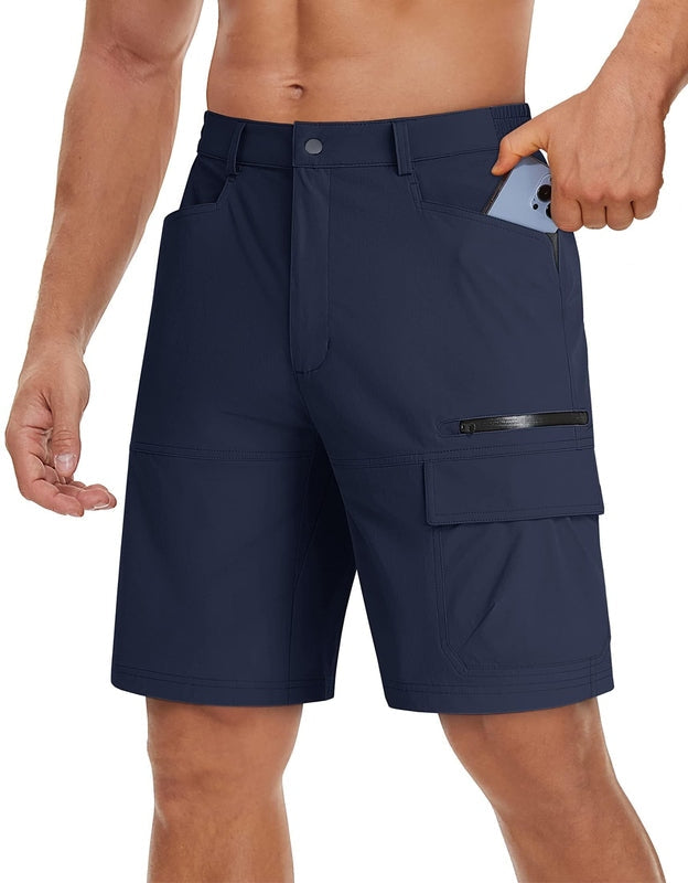 Lichtgewicht Stretch Werkshorts voor Heren – Sneldrogende Outdoor Cargo Korte Broek met Meerdere Zakken