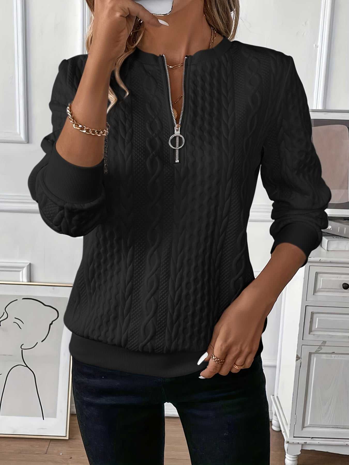 Chique Trui met Rits – Comfort, Elegantie & Veelzijdige Stijl