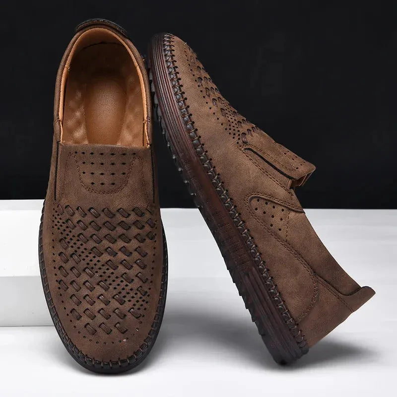 Heren Loafers van Echt Leer – Handgemaakte Instappers, Comfortabel & Ademend voor Zomer