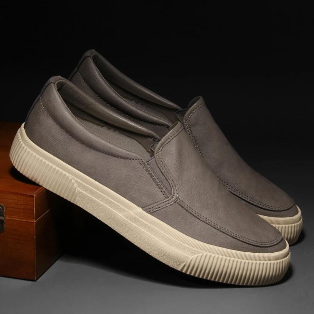 Heren Slip-On Schoenen van Vegan Leer met Comfortabele Binnenzool & Stevige Rubberen Zool