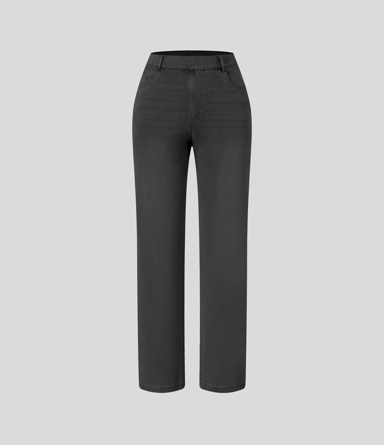 Dames Hoge Taille Stretch Broek – Comfortabele Slim Fit met Zakken