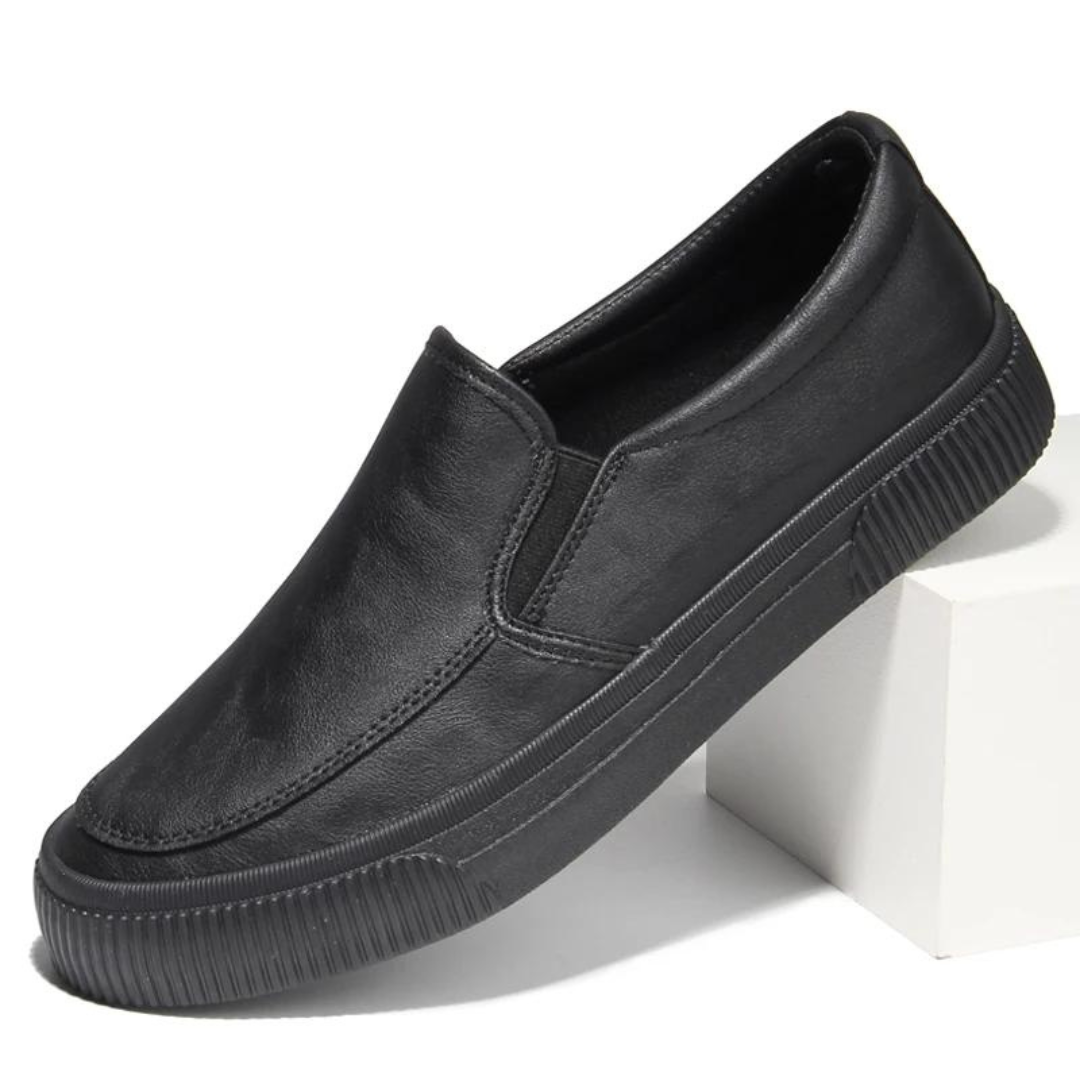 Heren Slip-On Schoenen van Vegan Leer met Comfortabele Binnenzool & Stevige Rubberen Zool
