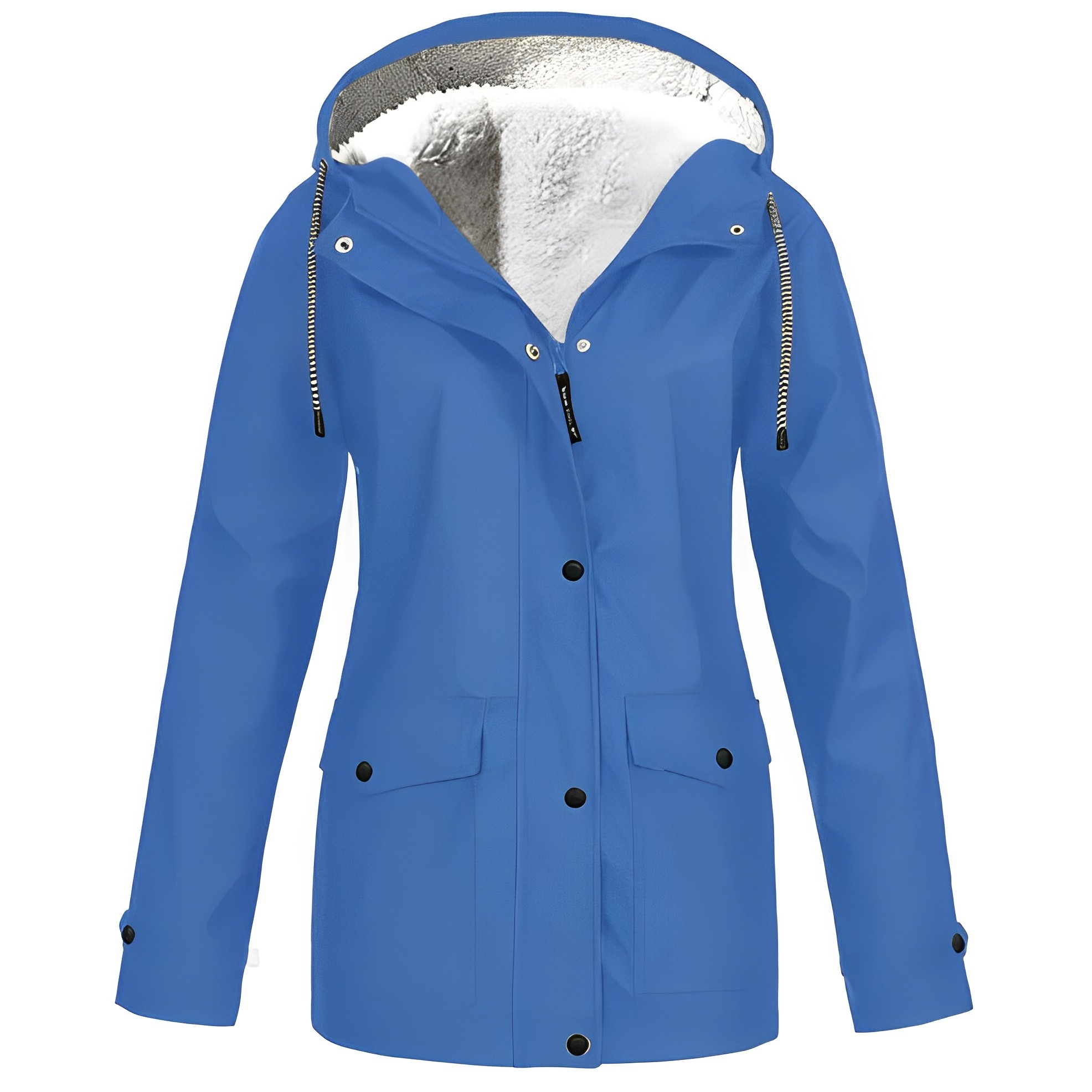 Dames Regenjas met Fleecevoering – Warme Waterdichte Jas voor de Winter