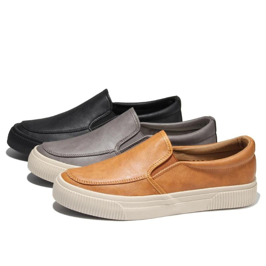 Heren Slip-On Schoenen van Vegan Leer met Comfortabele Binnenzool & Stevige Rubberen Zool