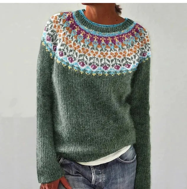 Artistische Trui – Warme Wolmix met Kleurrijk Design | Stijlvolle Wintermode