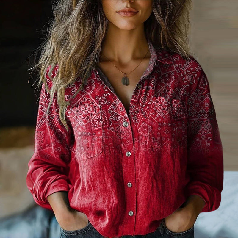 Vintage Print Voorjaarsblouse – Licht, Luchtig & Tijdloos Elegant