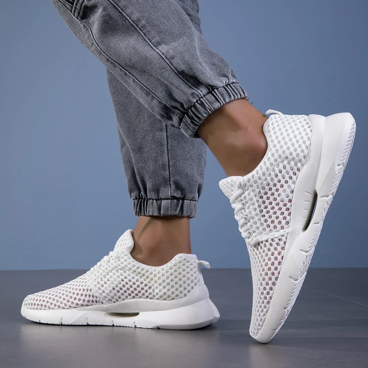 Heren Lichtgewicht Mesh Sneakers – Ademend Hardloopschoenen met Demping