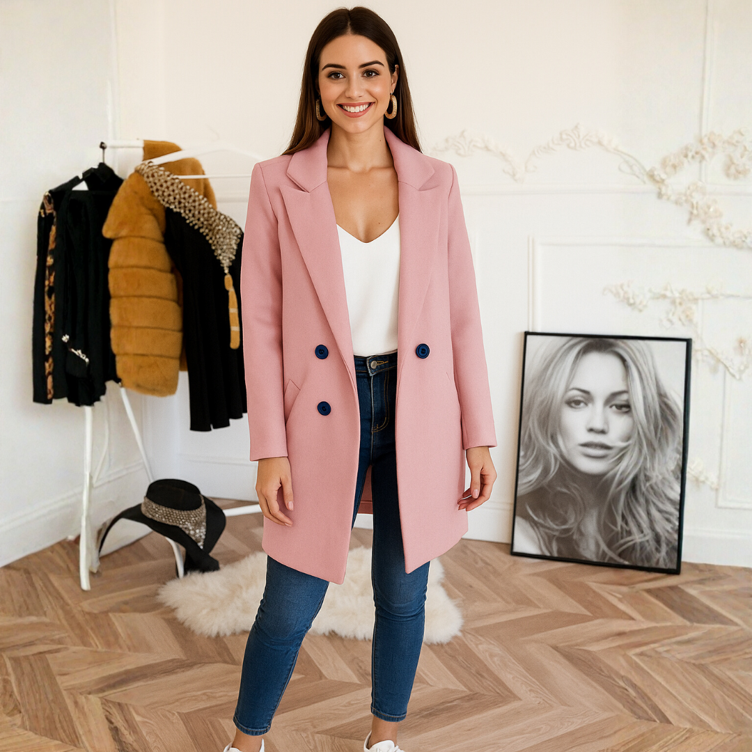 Elegante Damesmantel – Tijdloze Stijl & Warmte voor de Koude Dagen