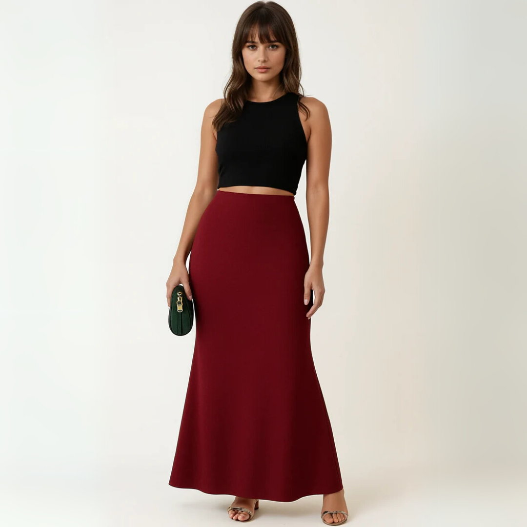 Elegante Satijnen Rok met Hoge Taille – Zwarte Zwierige Rok voor Feestjes, Dates & Avondlooks